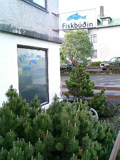 Fiskbudin seafood shop/dining place near the Youth Hostel on Sundlaugavegur