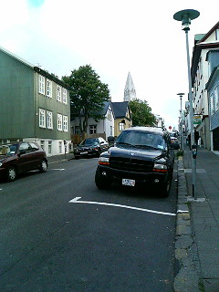 The Spire, over the streets of Reykjavik