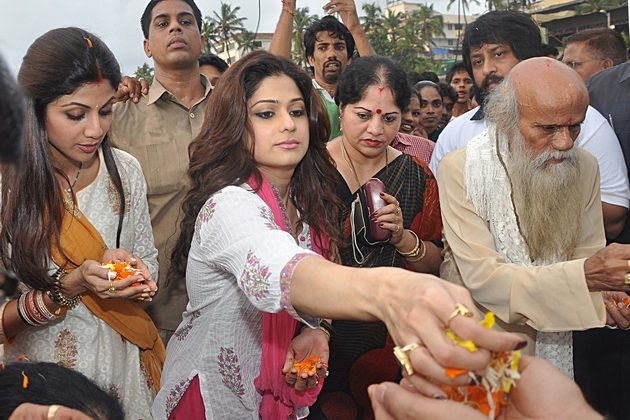Bollywood stars taking part in the Ganpati festivities, September 2010