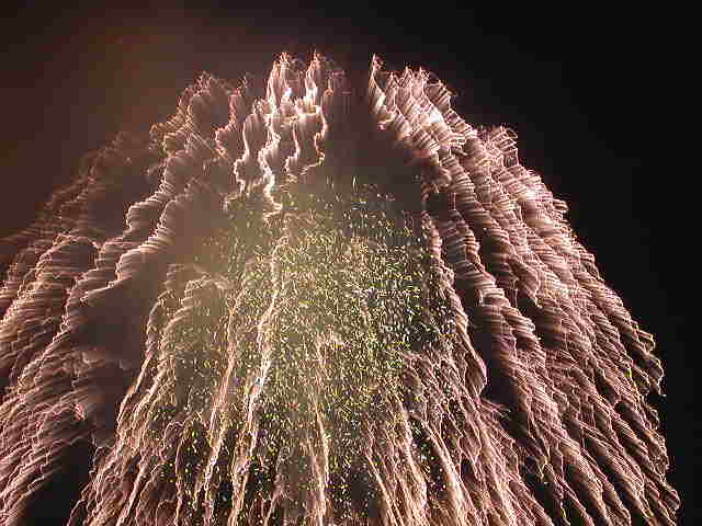 Beautiful fireworks at Lake Suwa, Japan