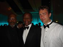 Garnet with Samuel L Jackson and Sidney Poitier at the Cannes Film Festival in France