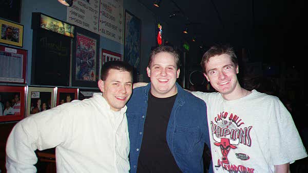 Brian, Jeff, and Me at Sidelines, 1997