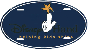 Disney Hand helping kids shine (black lettering) - Error, lower right bolt slot mis-stamped