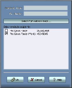Add Fax Number For Faxing - Showing Add From Address Book