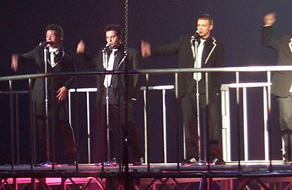 JC, Chris, Justin, and part of Lance singing 'My Girl'