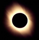 The sun's corona during a total solar eclipse.