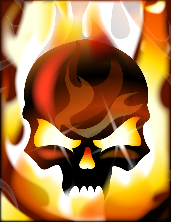 Flaming Skull Photo