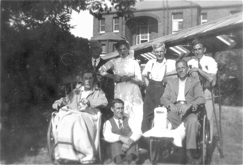 Staff and patients at Joyce Green Hospital during the war