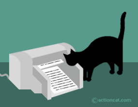 cat at printer