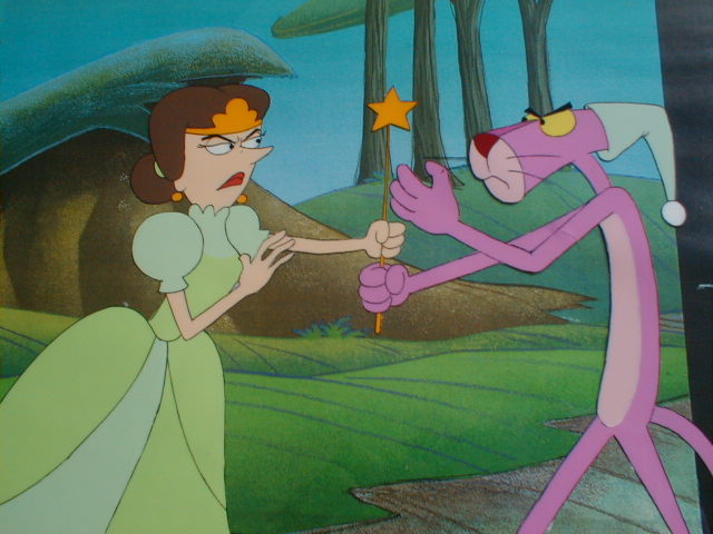 animation cel of Pink Panther
