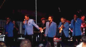 Carl Gardner & The Coasters in 1999 with fr.l. Bright, Gardner, Carl Gardner Jr, Thomas Palmer, and Alvin Morse. (ctsy Randy Hendrix).