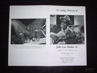 John Lee Hooker Sr. Memorial Program.