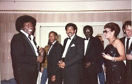 Cornell Gunter, Billy Guy, Carl Gardner, Dub Jones, and Veta Gardner in 1987 at the RRHoF award ceremony.