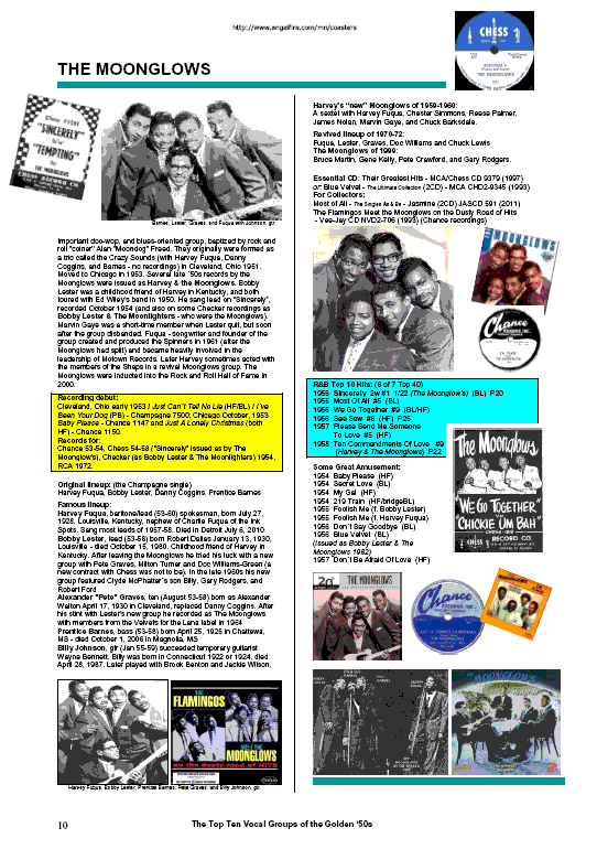 Sample page "THE Top Ten Vocal Groups of the Golden '50s"