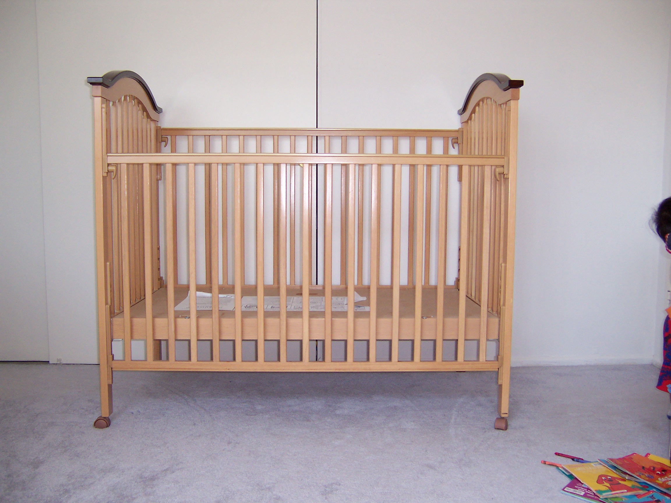 Gently Used Baby Crib In Light Pine Color
