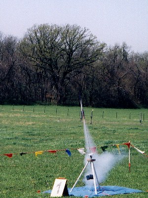A rocket just after ignition