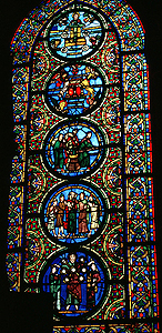 St. Denis, Stained Glass, Basilica Church of St. Denis, St. Denis, Gothic(http://yiwen.pair.com/dchurch/art/cathedral/C/Denis/Denis(6).jpg)