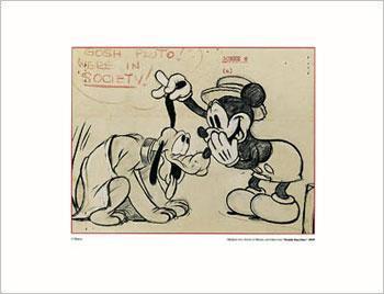 Mickey telling naughty secrets to Pluto