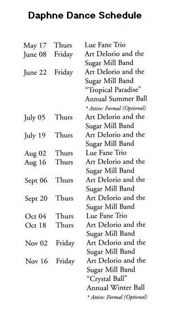 Daphne Dance Schedule