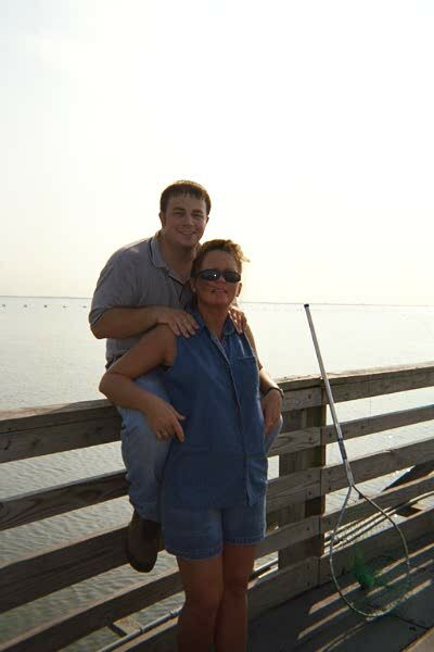 This is my sister and me on the pier in La Porte , Texas 