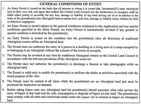 Conditions of Entry