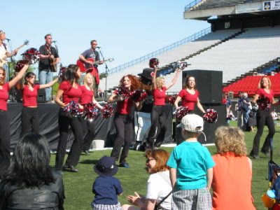 The live band at centre field.