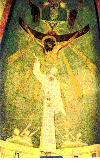 San Nicols de Tolentino en piedra, perteneciente al altar principal de la Iglesia del mismo nombre en Churubusco, D.F.
