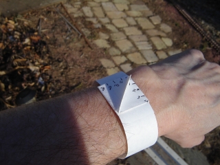 photo of origami wrist dial