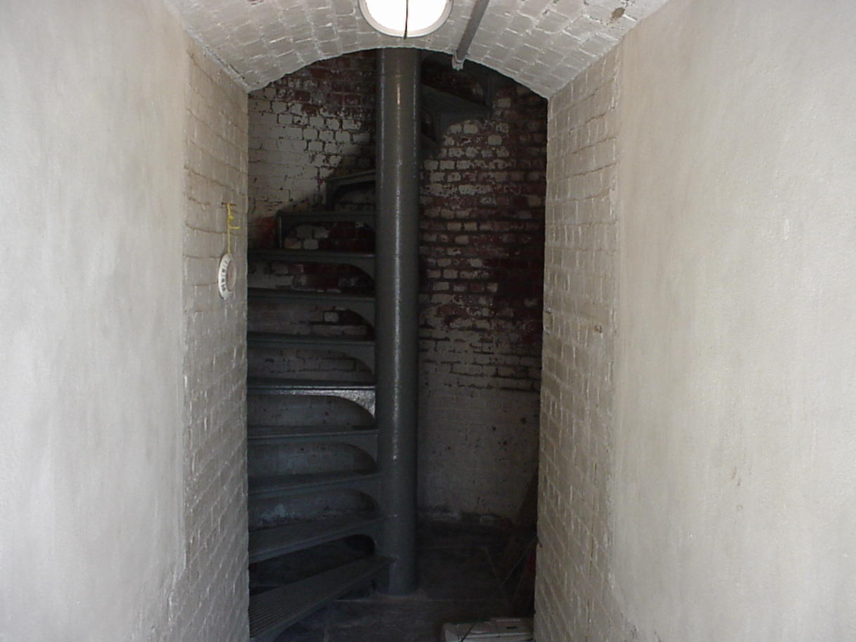 Looking through the entrance of the Lighthouse towards the steps.