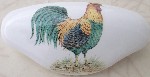 Drawer Pull Green Yellow Rooster
