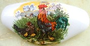 Drawer Pull Red Blue Leghorn Rooster