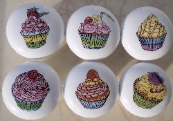 Cabinet knob cupcakes