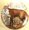 CERAMIC CABINET KNOB KNOBS  WILDLIFE FOX 