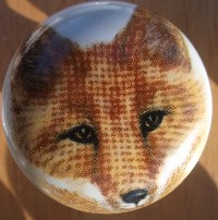 CERAMIC CABINET KNOB KNOBS  WILDLIFE FOX KIT