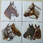 Ceramic tiles 4 horse heads