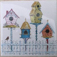 Ceramic Tile Birdhouse Fence
