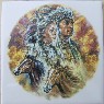 Ceramic Tile Indian Chief Maiden rnd