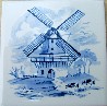 Ceramic Tile Blue Delft Windmill