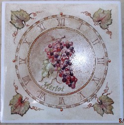 Ceramic Tile Merlot Grapes