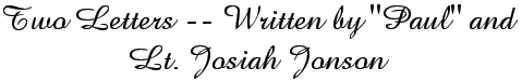 Title: Letters by Paul and Josiah Jonson