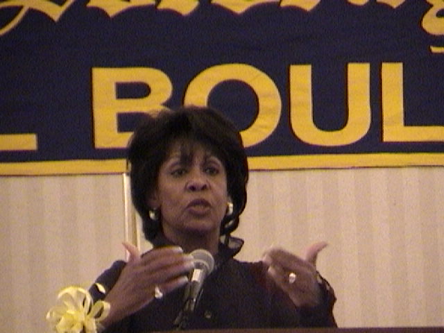 Sen. MaxineWaters speaking at the Public Meeting