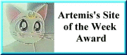 Artemis' site of the week award