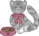 Kitten By Food Dish
