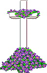 White Cross with Purple Flowers