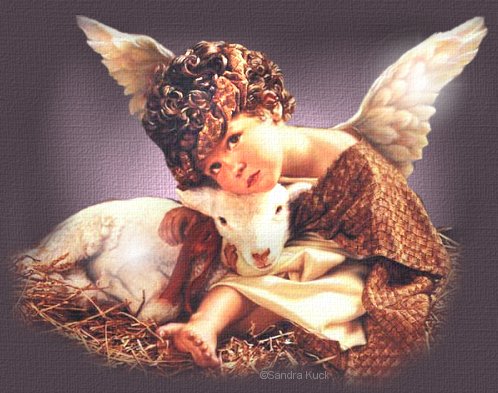 Angel holding a Lamb