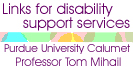 Link to Professor Tom Mihail's disability support services page