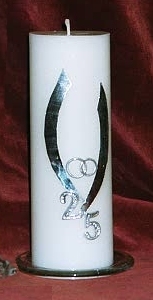 25th Silver wedding anniversary candle photo
