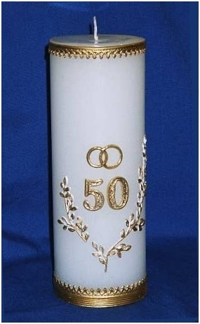 50th Gold wedding anniversary candle photo