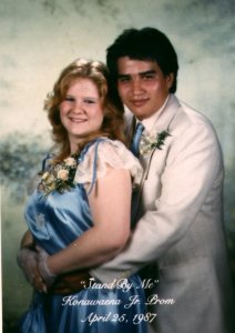 My junior prom pic, with Calvin. April, 1987 Mom made the dress! :)
