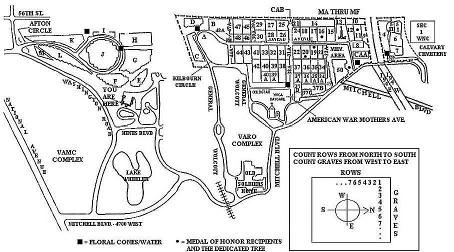 Wood National Cemetery Map